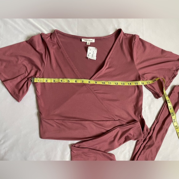 NWT Mauve Crop Top with Side Tie - Picture 2 of 6